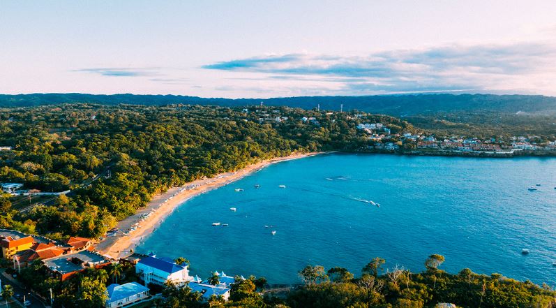 Coastal view of Sosúa on the Dominican Republic north coast